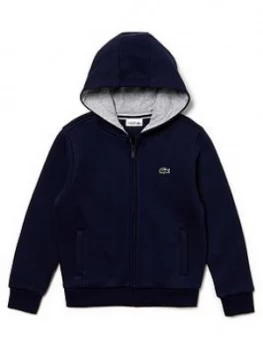 Image of Lacoste Sports Childrens Classic Zip Through Hoodie - Navy