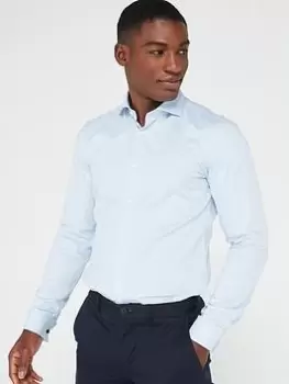 Image of BOSS H-hank-spread-dc-214 Slim Fit Long Sleeve Shirt - Light Blue, Size 41=16In, Men