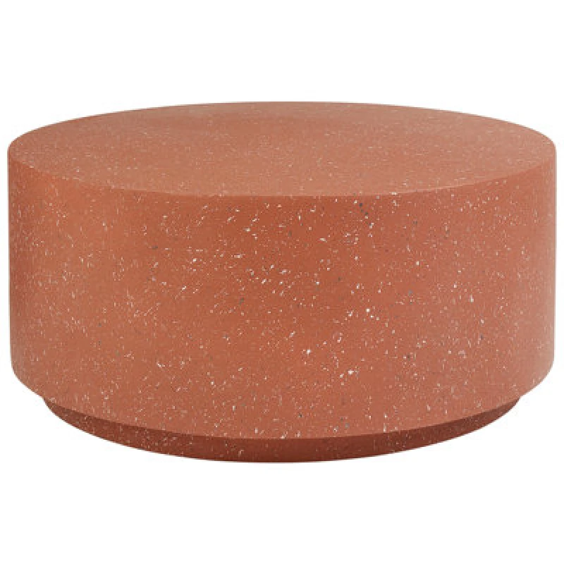 Image of Beliani Coffee Table Trezzo 90 Cm 90 Cm Terrazzo Effect Red Terrazzo