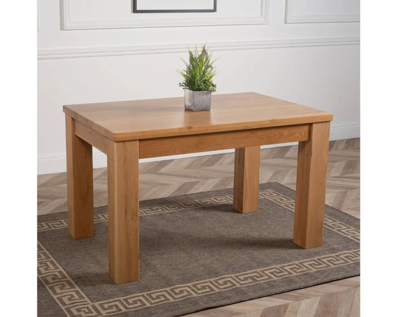 Image of Thats Furniture Dakot 127 x 82cm Oak Small Dining Table & 6 Washington Leather Chairs in Black Size: 127 x 82cm Black Unisex 127 x 82 cm