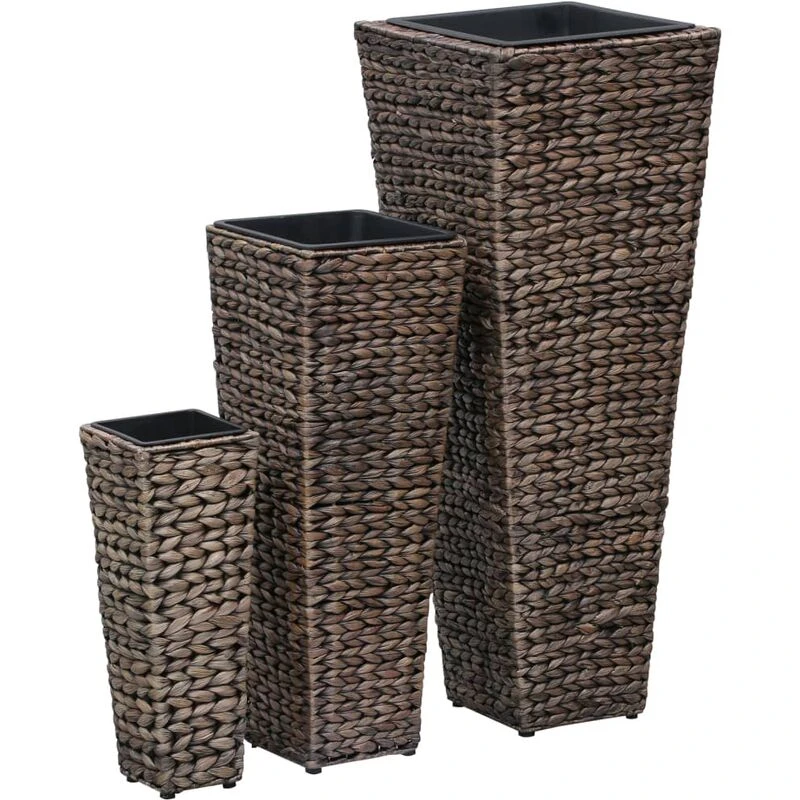 Image of VIDAXL Raised Beds 3 pcs Water Hyacinth Dark Brown vidaXL 8718475727422
