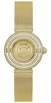 Image of Guess GW0550L2 Womens Gold Crystal Dial Gold Tone Steel Watch