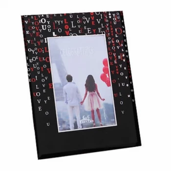 Image of 4" x 6" - True Valentine Glass Photo Frame - LOVE