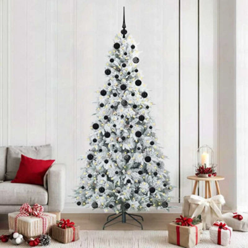 Image of Vidaxl Artificial Hinged Christmas Tree White 210 Cm Pe And Pvc