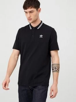 Image of adidas Originals Pique Polo - Black, Size S, Men
