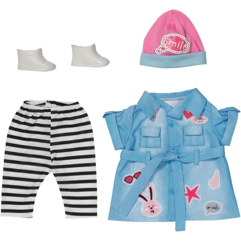 Image of Baby Born Deluxe Jeans Dress Set For 43cm Dolls Multi unisex