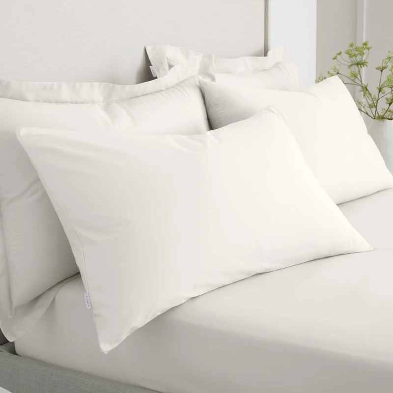 Image of Bianca 200 TC Cotton Percale Standard Pillowcase Pair Cream unisex Standard