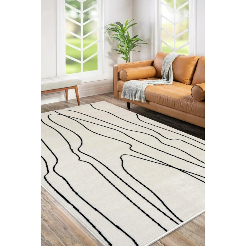 Image of Homemaker Maestro Linear Rug Monochrome White unisex 120x160cm
