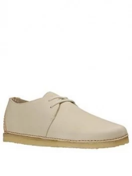 Image of Clarks Originals Ashton Leather Lace Up Flat Shoes - Off White, Size 4, Women