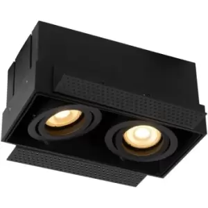 Image of Lucide TRIMLESS - Twin Recessed Downlight - 2xGU10 - Black