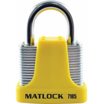 Image of Strong Yellow Steel Keyed Alike Padlock - 40MM - Matlock
