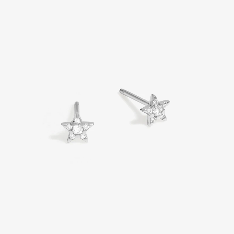 Image of Simply Silver Sterling Silver 925 Cubic Zirconia Star Studs Jewellery Sets One Size Silver 40398711000