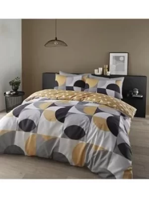 Image of Catherine Lansfield Sirkel Geo Ochre Duvet Cover Set
