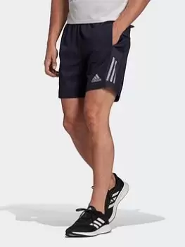 Image of adidas Run Otr Shorts, Navy/Silver, Size XS, Men