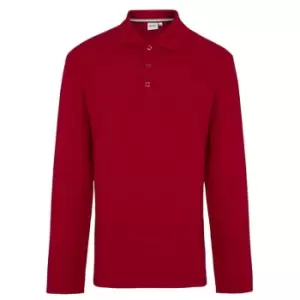 Image of Boss Boss Long Sleeve Tonal Polo Shirt Junior Boys - Red