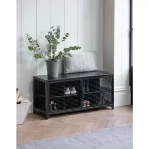 Image of Garden Trading Whitby 8 Wire Shoe Locker Hallway Unit Storage Black Metal Steel