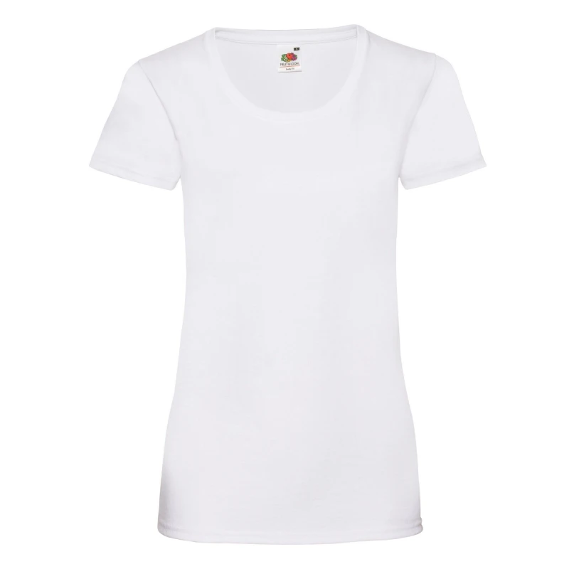 Image of Fruit Of The Loom Lady Fit T-Shirt White female