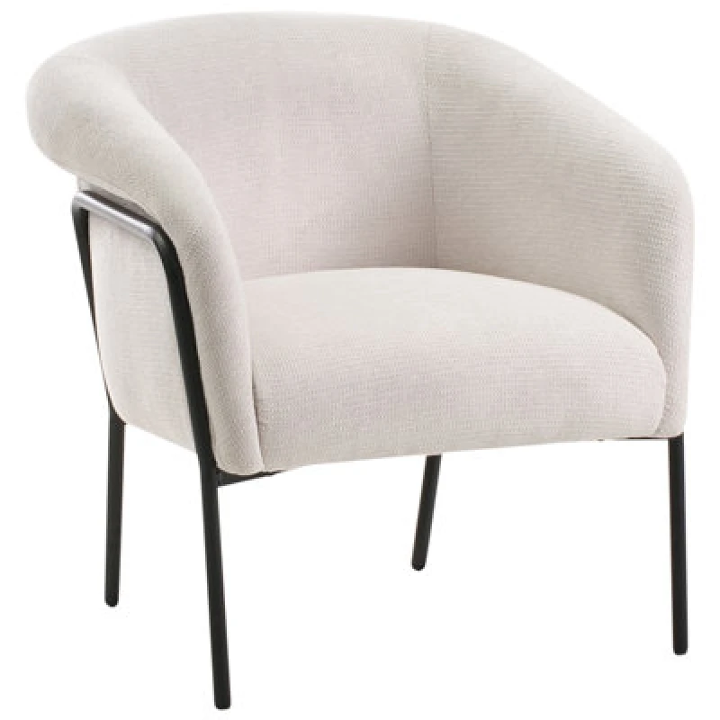 Image of Beliani Fabric Armchair Light Beige Krossen
