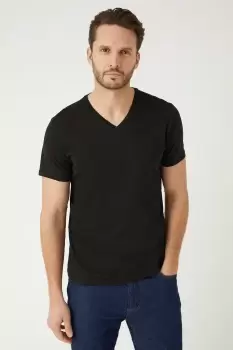 Image of Mens Black 3 Pack V Neck T-Shirts