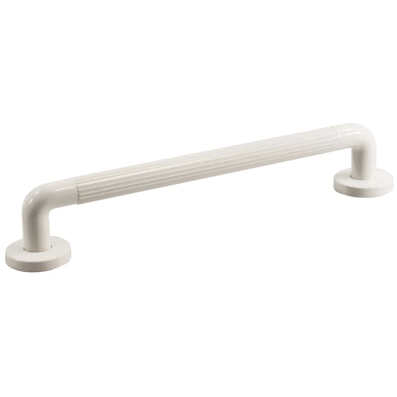 Image of Loops Ribbed UPVC Plastic Bathroom Wall Grab Bar - 450mm Length - Reinforced Fixings Multi