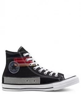 Image of Converse Chuck Taylor All Star Patchwork Hi-Tops - Black , White/Purple/Black, Size 7, Men