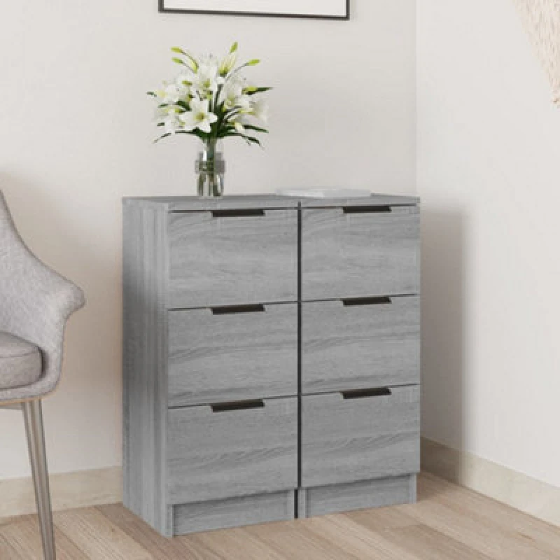 Image of VIDAXL Sideboards 2 pcs Grey Sonoma 30x30x70cm Engineered Wood Vidaxl 8720287084105