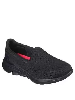Image of Skechers GOwalk 5 Slip On Shoe - Black, Size 3 Older