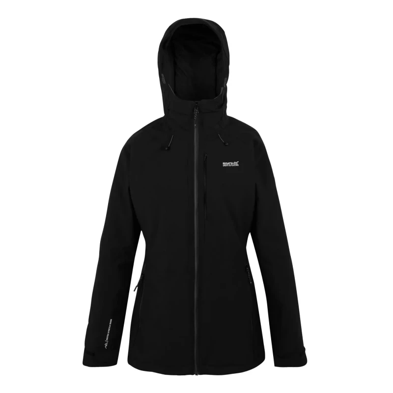 Image of Womens waterproof jacket Regatta Highton Stretch Noir Female 44