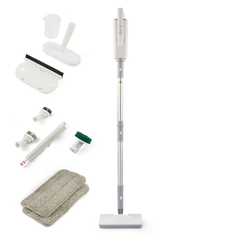 Image of Geepas 1500W Handheld Hot Upright Steam Mop Cleaner and Hand Steamer Floor Cleaner White unisex