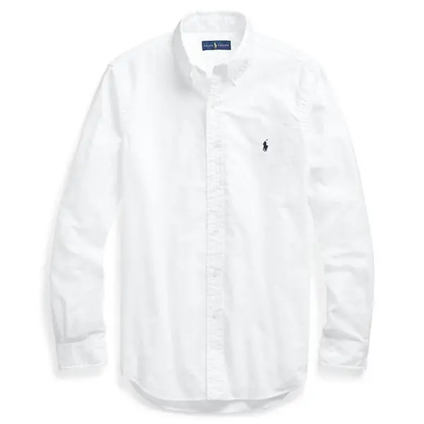 Image of Polo Ralph Lauren Slim Fit Garment Dyed Oxford Shirt - White S