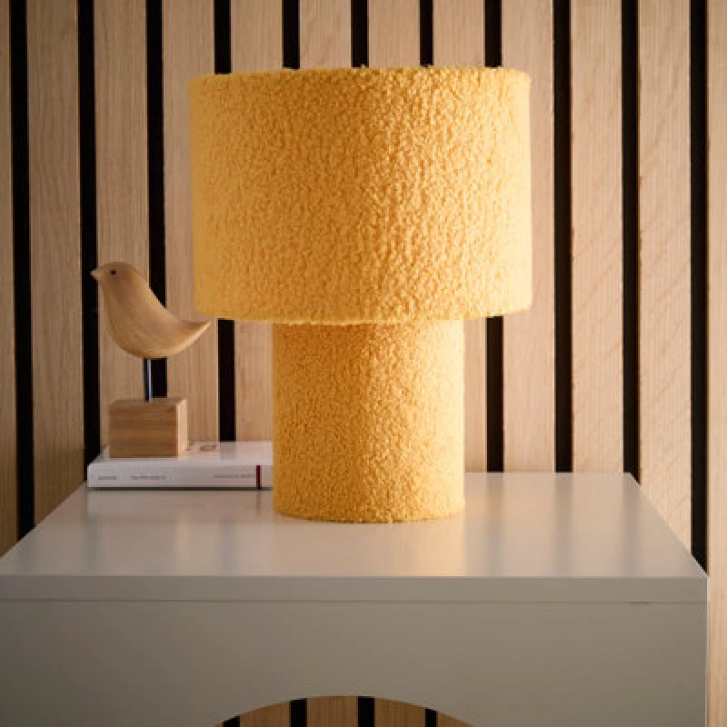 Image of K Living Osaka Yellow Teddy Velvet Table Lamp