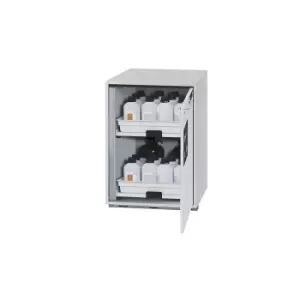 Image of asecos Hazardous goods base cupboard for acids and alkaline solutions, 1-door, HxWxD 800 x 590 x 570 mm, 2 drawers