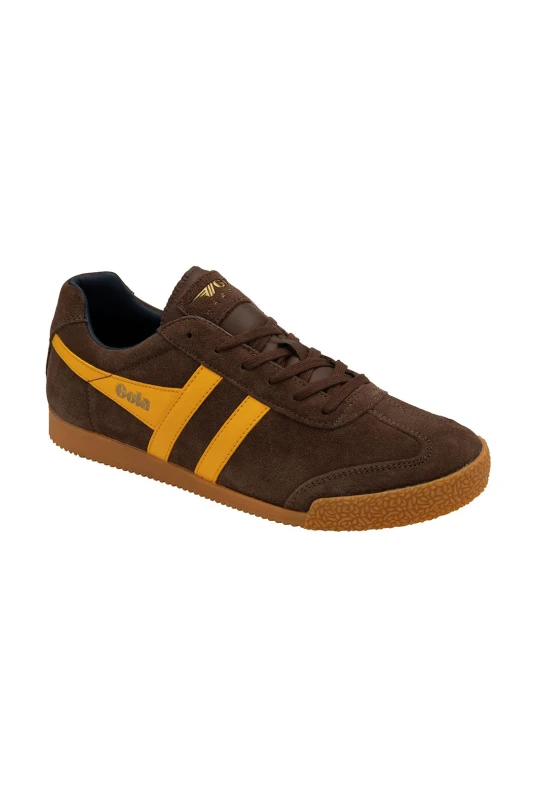 Image of Gola Mens Harrier Classics Suede Trainers Coffee Sun - UK 7 Brown male CB0623DF7