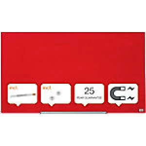 Image of Nobo Widescreen Glass Board Glass Red 99.3 x 55.9 cm