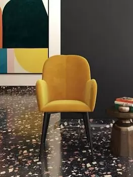 Image of Cosmoliving By Cosmopolitan Fitz Accent Velvet Chair - Mustard