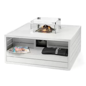 Image of Happy Cocoon White Aluminium Square Table Gas Patio Heater