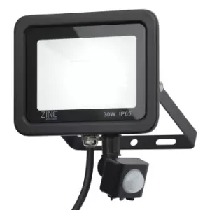 Image of Zinc RYE LED PIR Slimline Floodlight 30W Daylight 180° Black