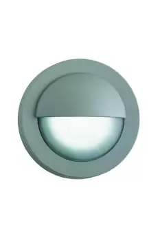 Image of LED Outdoor Bulkhead Glass Aluminium Wall Light Grey IP44