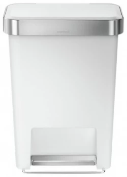 Image of simplehuman 45L Liner Pocket Pedal Bin White