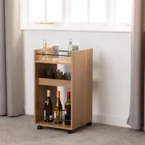 Image of Naples Serving Cart Oak Effect Oak