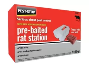 Image of Pest Stop PRCPSPBRS Super Rat & Mouse Killer Wax Block Pre-Baited Station