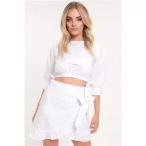 Image of I Saw It First Tie Side Cropped Blouse - White