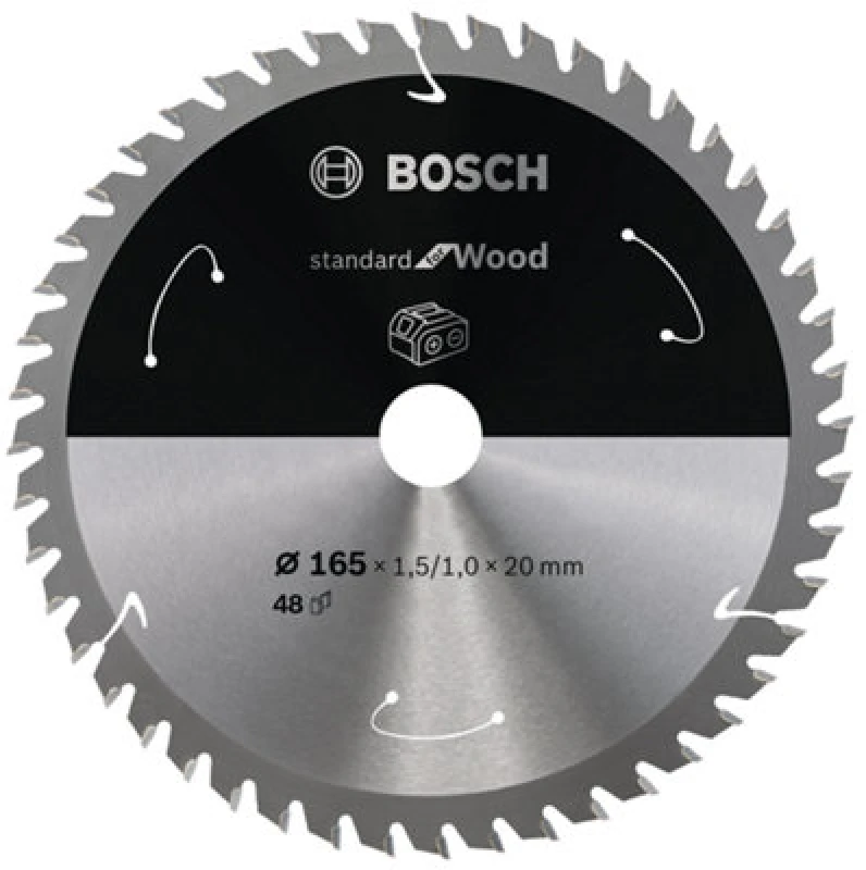 Image of Amica Bosch PRO Wood cordless Circular Saw Blade 165 x 1.5 x 20 mm T48 2608837687 2608837687