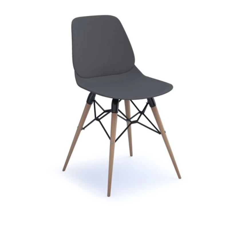Image of Strut Multi - Purpose Chair with Oak Frame and Black Detailing - Grey