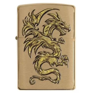 Image of Zippo Dragon Armor Brushed Brass Windproof Lighter
