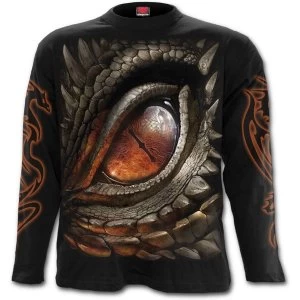Image of Dragon Eye Mens Medium Long Sleeve T-Shirt - Black