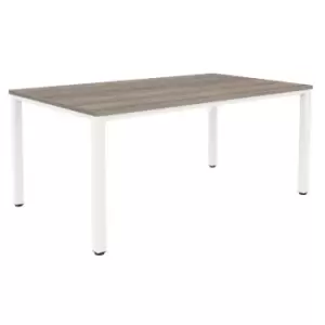 Image of Fraction Infinity 240 x 120 Meeting Table - Grey Oak With White Legs