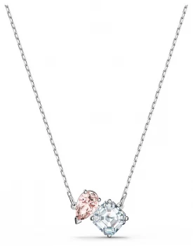 Image of Swarovski Attract Soul Rhodium Plated Necklace Pink Jewellery