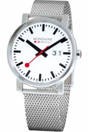 Image of Mens Mondaine Swiss Railways Big Date Watch A6273030311SBM