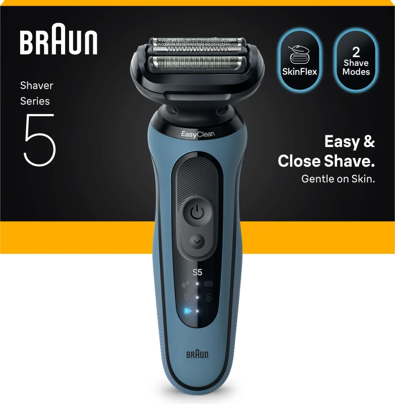Image of BRAUN Series 5 BRA52-A1000s Wet & Dry Shaver - Blue 8700216643818